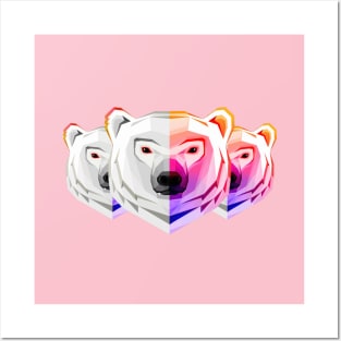 Retro polar bear Posters and Art